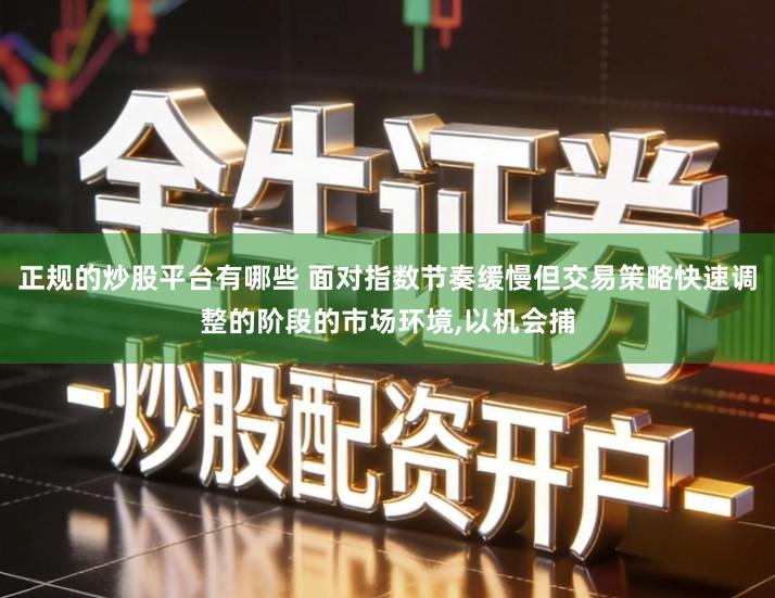 正规的炒股平台有哪些 面对指数节奏缓慢但交易策略快速调整的阶段的市场环境,以机会捕